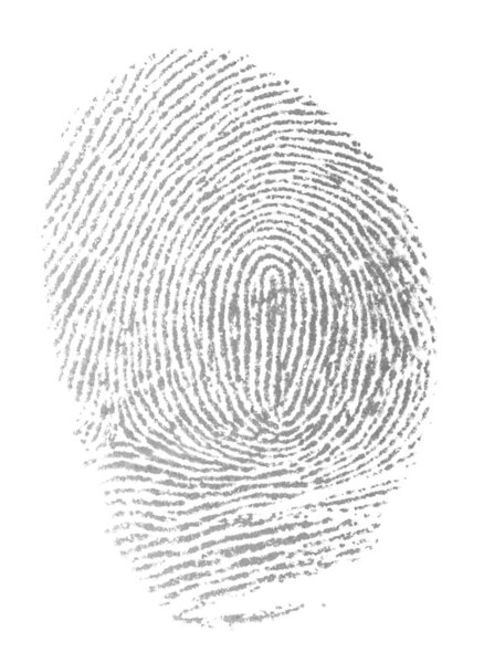 Original photo fingerprint isolation on white background, with clipping path
