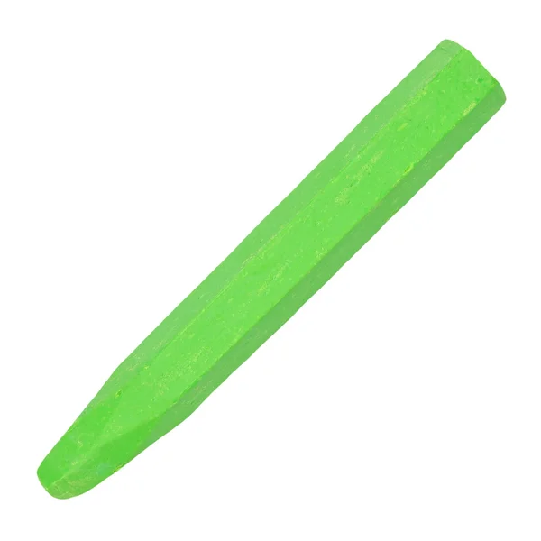 Groene Crayon Wax potlood geïsoleerd op witte achtergrond — Stockfoto