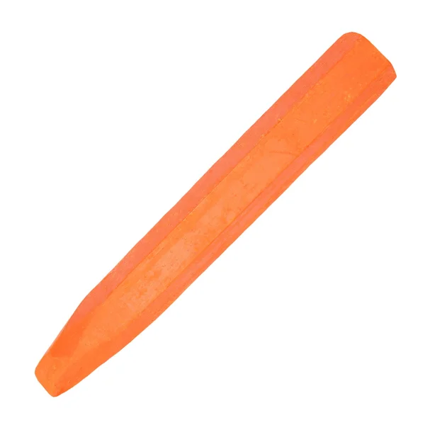 Oranje Crayon Wax potlood geïsoleerd op witte achtergrond — Stockfoto