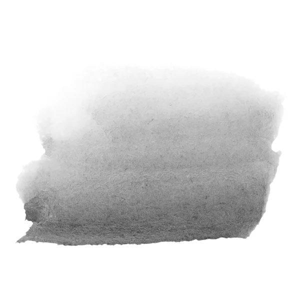 Svarta Akvarell handmålade penseldrag isolerad på vit bakgrund, grunge paper textur, (med urklippsbana) — Stockfoto