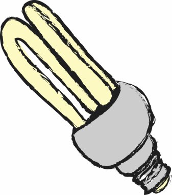 Çizgi film enerji tasarruflu Floresan ışık ampul