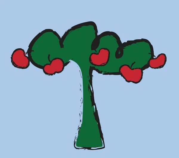 Cartoon-Apfelbaum — Stockfoto