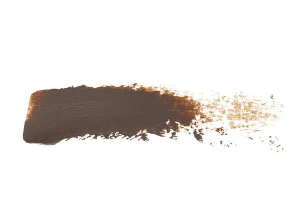 Pennellate grunge marrone pittura ad olio isolato su sfondo bianco — Foto Stock