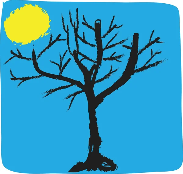 Icono de árbol de dibujos animados aislado sobre fondo azul —  Fotos de Stock