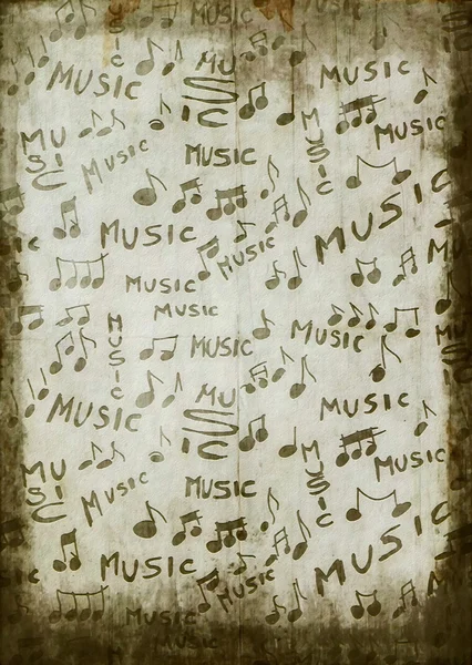Grunge musical notes old burnt paper texture and pattern — Stock Photo, Image