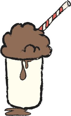 Çizgi film kapuçino, soğuk içecek Kupası saman ile