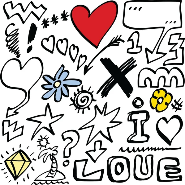 Love doodle set — Stock Photo, Image