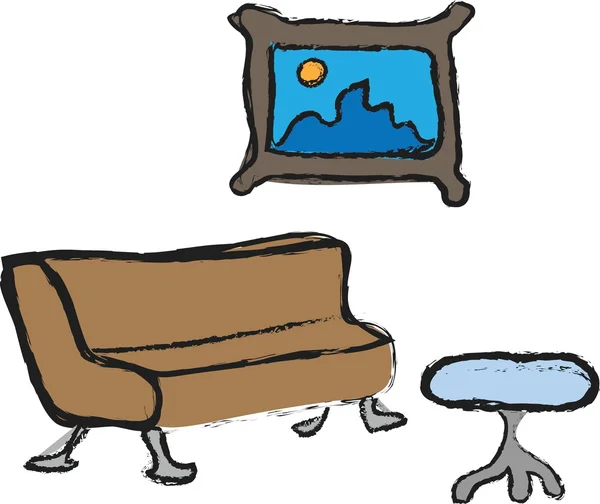 Cartoon furniture icons — Stock Photo, Image