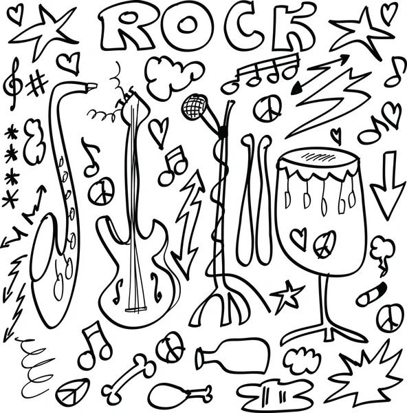 Instrumentos musicales de Doodle rock — Foto de Stock