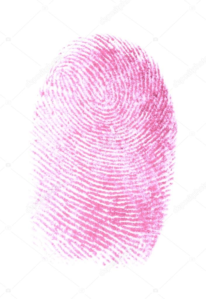 Real photo fingerprint isolation on white background, with clipping path
