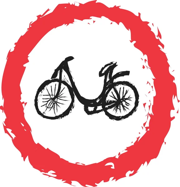 Kein Fahrradschild, Doodle — Stockfoto