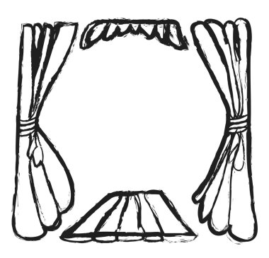 Tiyatro perde arka plan, doodle