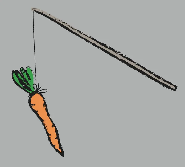 Cartoon carrot on stick,  illustration design elements