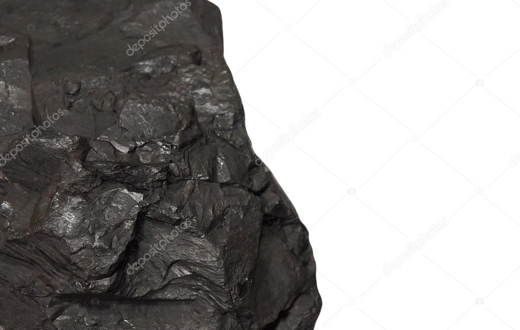 Black coal isolated on white background