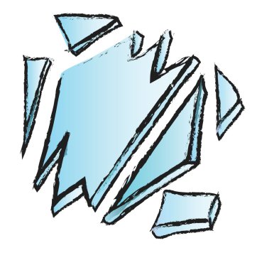 Kırık cam, illüstrasyon tasarım öğesi doodle