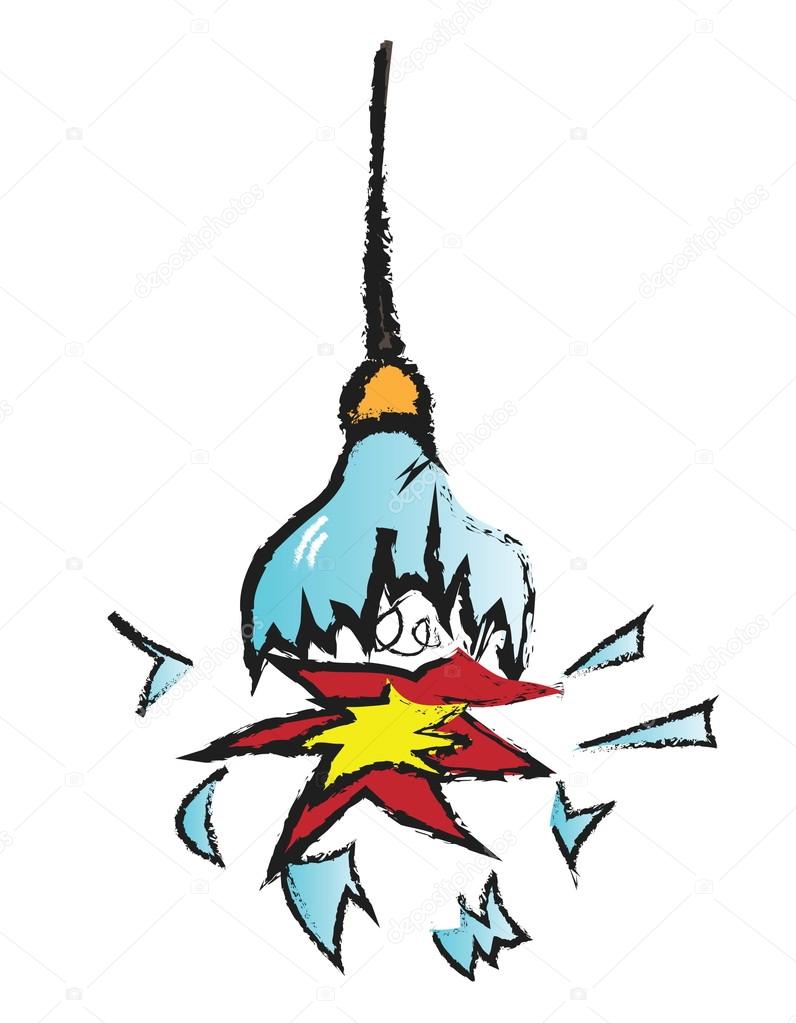 Cartoon broken light bulb — Stock Photo © dusan964 #65477389