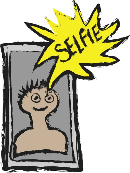 Doodle hipster selfie foto — Stockfoto