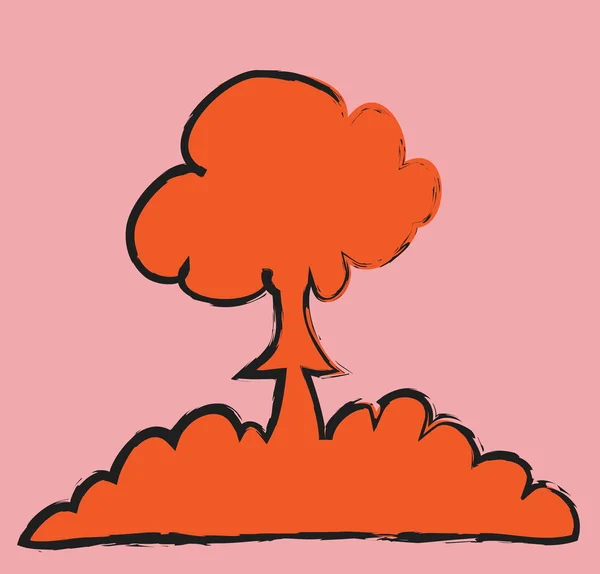 Nuvem de cogumelo nuclear Doodle — Fotografia de Stock