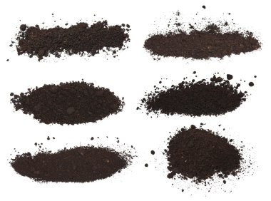 Set pile dirt isolated on white background with clipping path, (high resolution) clipart