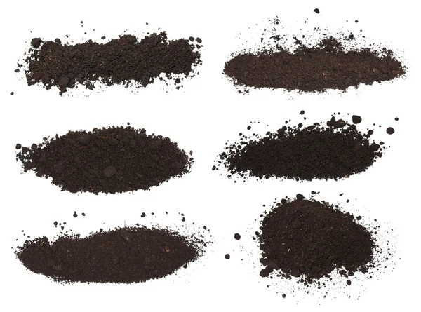 Set pile dirt isolated on white background with clipping path, (high resolution) — Stock Photo, Image