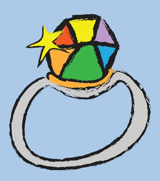 Doodle retro diamond wedding ring — Stockfoto