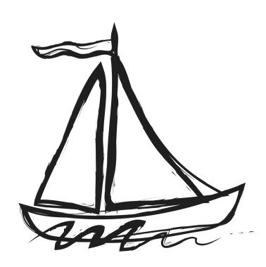 Yelkenli basit doodle