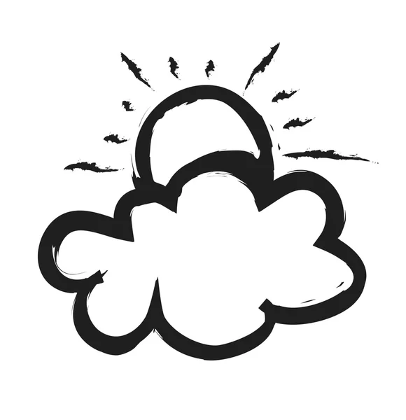 Doodle sun and cloud — Stock Photo, Image