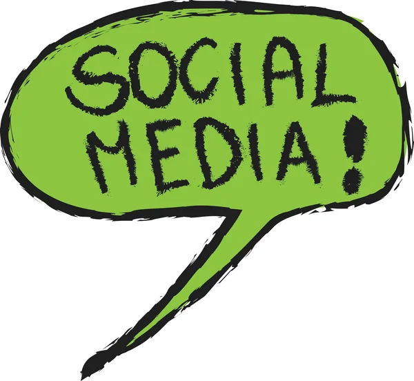 Doodle social media and speech bubble — Stock Photo, Image