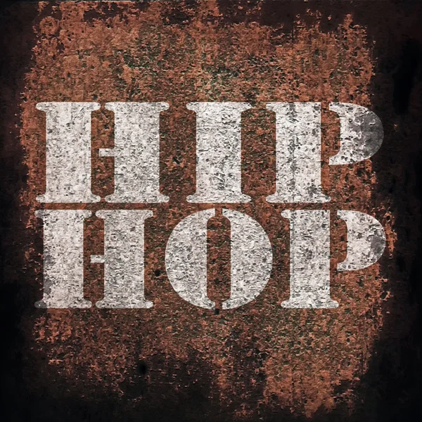 Hip hop music on old rusty metal plate background — Stock Photo, Image