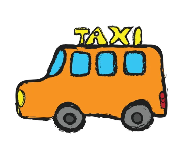 Grunge Taxi Doodle — Stockfoto