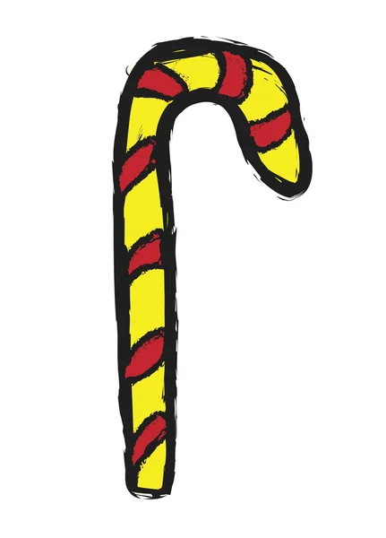 Doodle traditional christmas candy cane — Stock Photo, Image