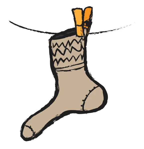 Doodle socks and clothespin — Stock Photo, Image