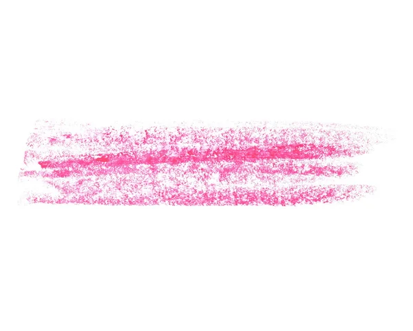 Grunge rött vax Pastellkrita plats isolerad på vit bakgrund, med urklippsbana — Stockfoto