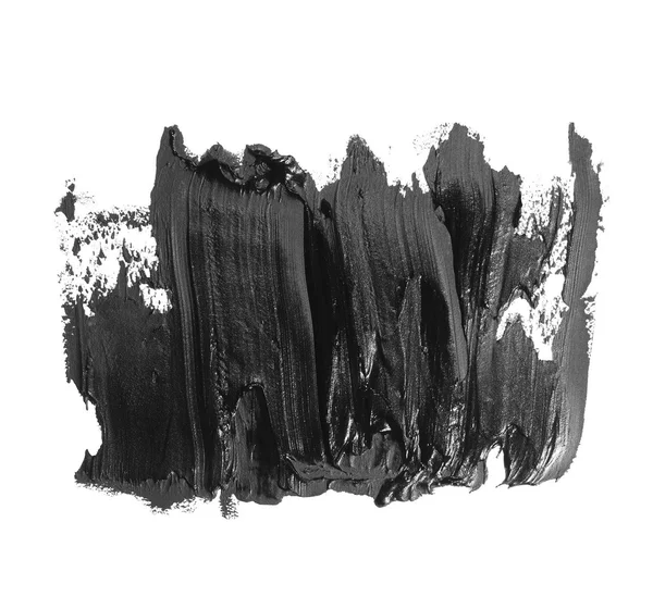 Photo noir grunge coups de pinceau peinture à l'huile isolé sur fond blanc — Photo