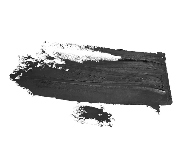 Photo black grunge brush strokes oil paint isolated on white background — Stock Photo, Image