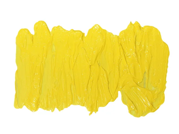 Pociągnięcia pędzlem żółte tło zdjęcie olej farby na białym tle — Zdjęcie stockowe