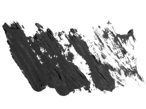 Foto preto grunge pinceladas pintura a óleo isolado no fundo branco — Fotografia de Stock