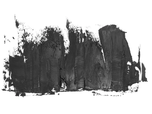 Foto černý grunge štětce tahy olejové barvy izolovaných na bílém — Stock fotografie