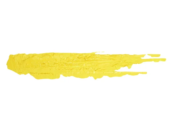 Pociągnięcia pędzlem żółte tło zdjęcie olej farby na białym tle — Zdjęcie stockowe