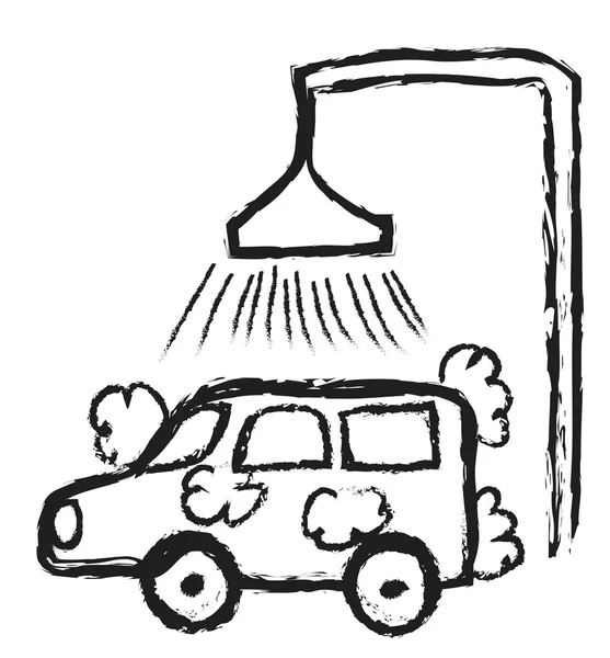 Lavaggio auto Doodle — Foto Stock