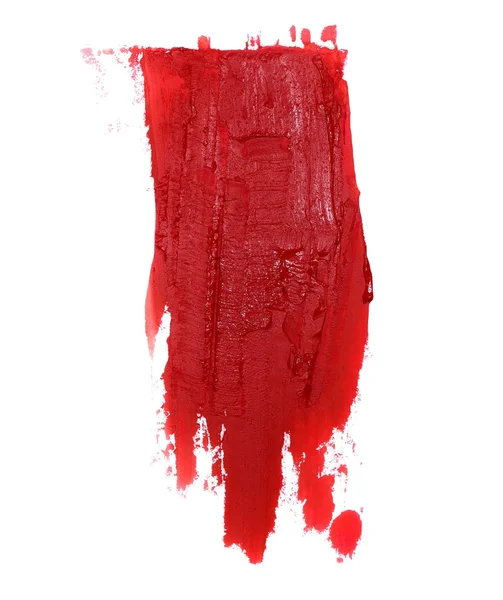 Foto rojo grunge pinceladas pintura al óleo aislado sobre fondo blanco —  Fotos de Stock