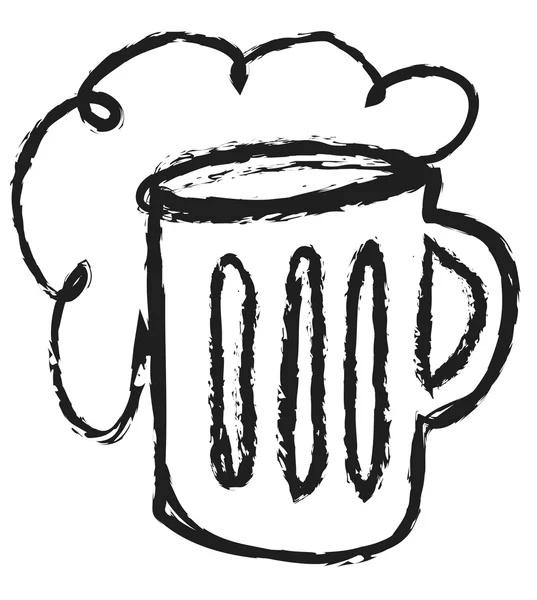 Doodle kupa bira simgesinin — Stok fotoğraf