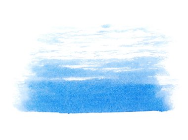 Fotoğraf mavi mürekkep el boyalı beyaz izole fırça darbeleri
