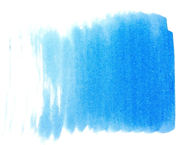 Photo bleu encre peinte à la main coups de pinceau isolé sur blanc — Photo