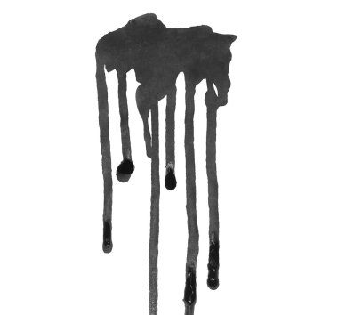 Photo grunge black ink leaking isolated on white background