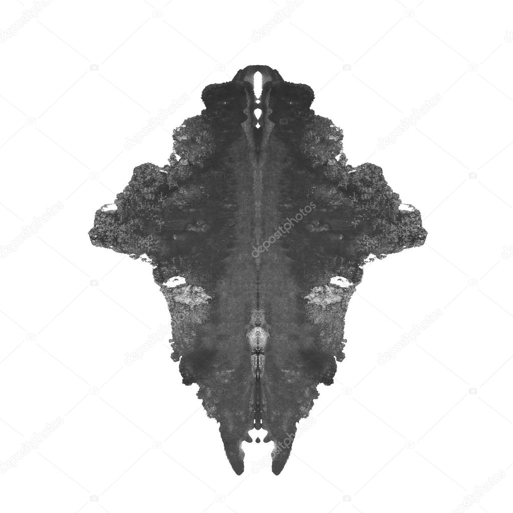 Photo Rorschach inkblot test isolated on white background