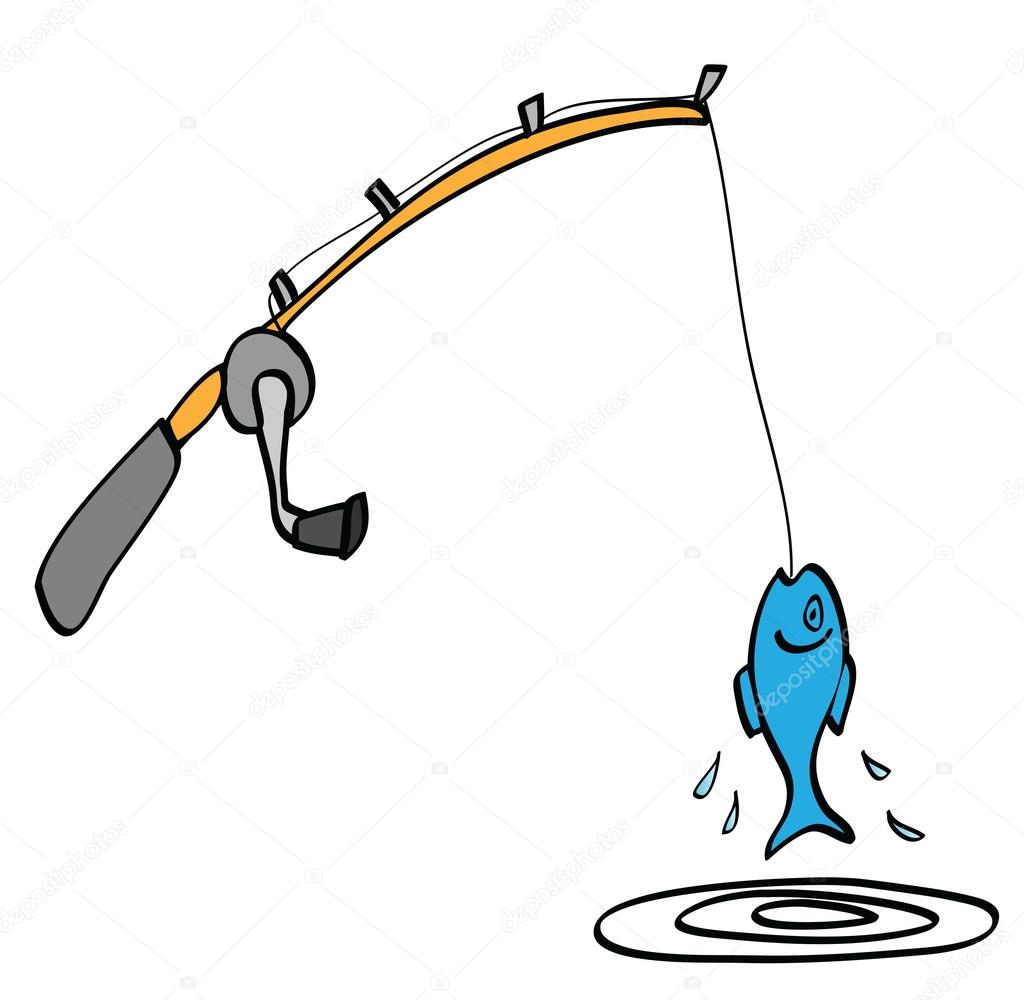 Caña de pesca de dibujos animados Ilustración de stock #69198699 de  ©dusan964