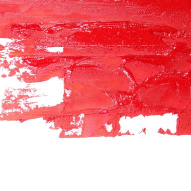 Fotoğraf kırmızı grunge fırça darbeleri (kırpma yolu ile beyaz arka plan üzerinde izole boya petrol)