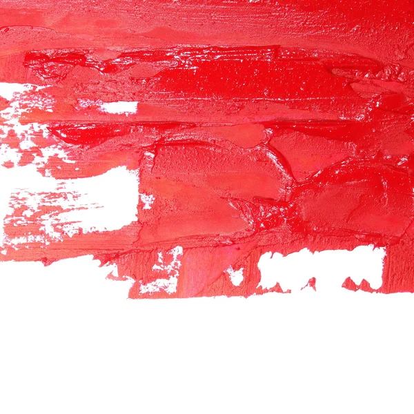 Foto pinceladas grunge rojo pintura al óleo aislado sobre fondo blanco, (con ruta de recorte ) — Foto de Stock