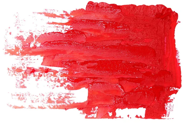 Fotoğraf kırmızı grunge fırça darbeleri (kırpma yolu ile beyaz arka plan üzerinde izole boya petrol) — Stok fotoğraf